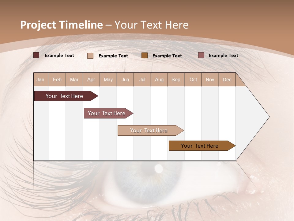 A Woman's Blue Eye With Long Lashes PowerPoint Template