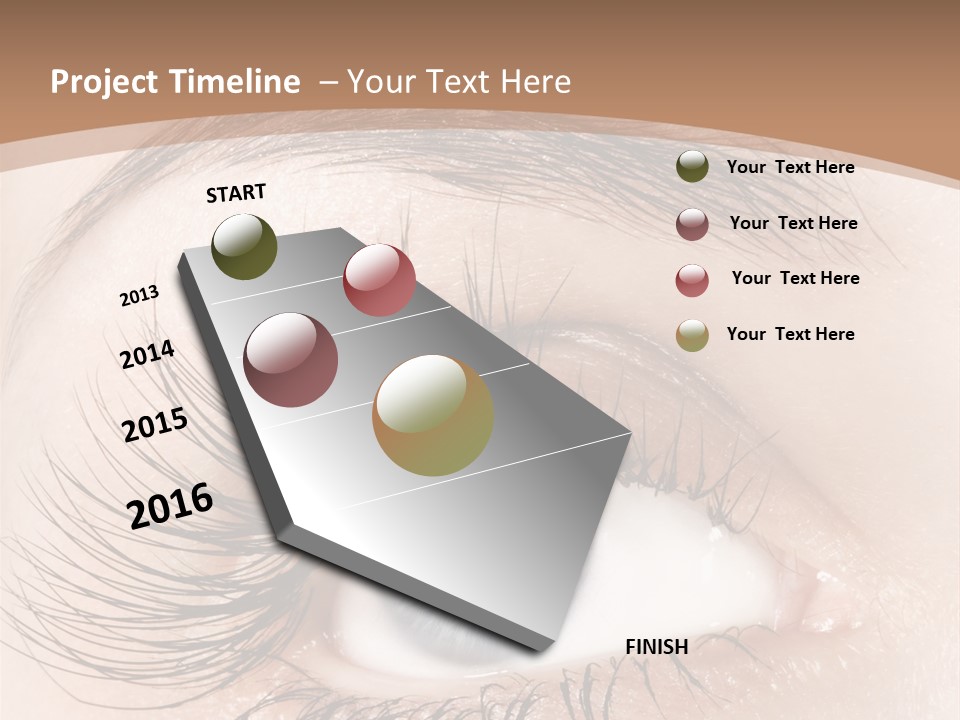 A Woman's Blue Eye With Long Lashes PowerPoint Template
