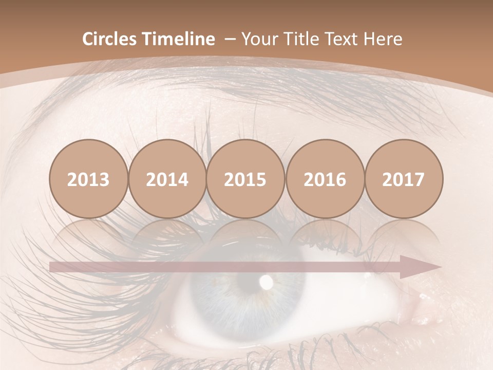 A Woman's Blue Eye With Long Lashes PowerPoint Template