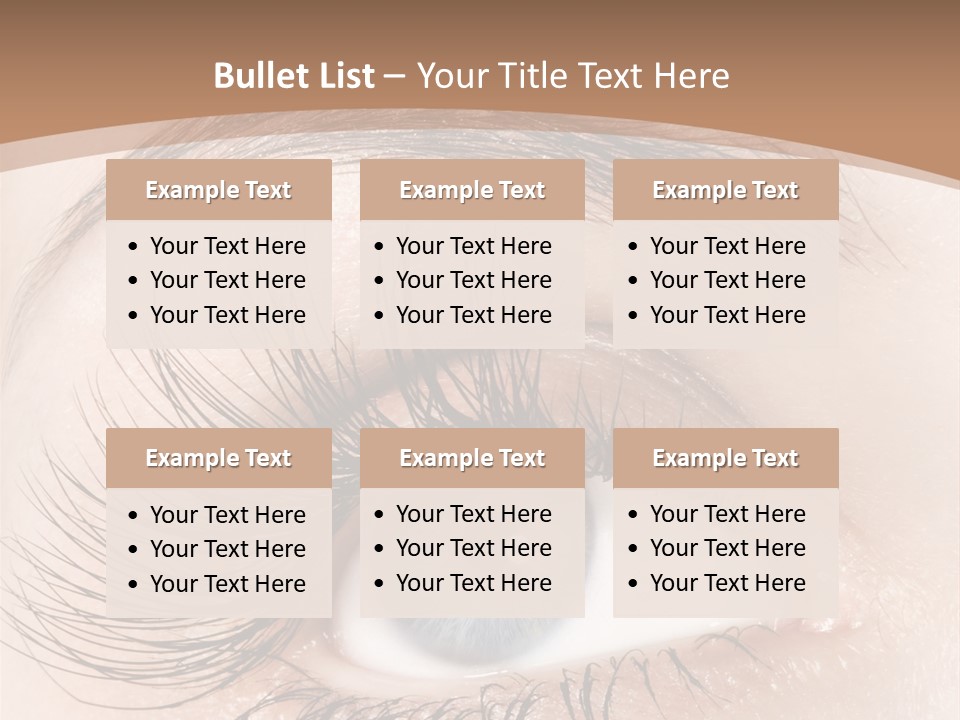 A Woman's Blue Eye With Long Lashes PowerPoint Template