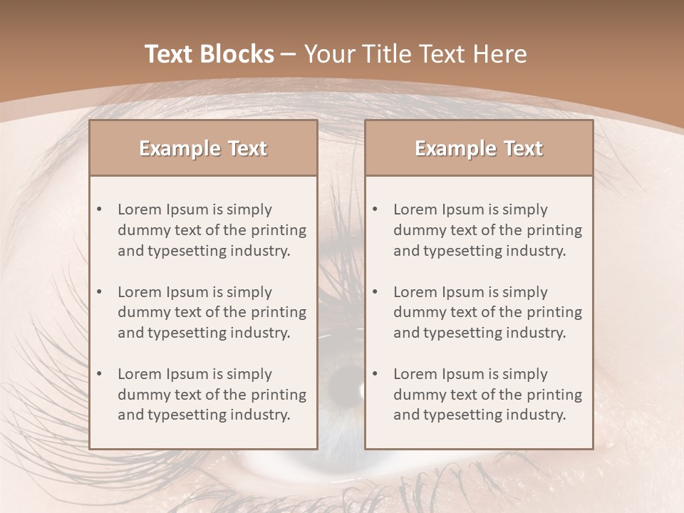 A Woman's Blue Eye With Long Lashes PowerPoint Template
