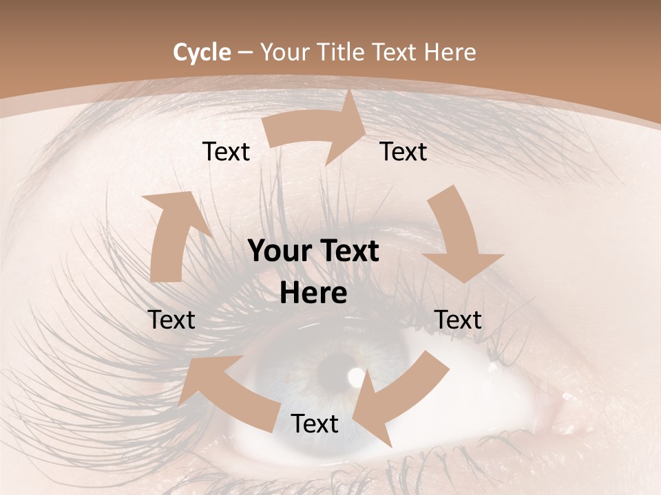 A Woman's Blue Eye With Long Lashes PowerPoint Template