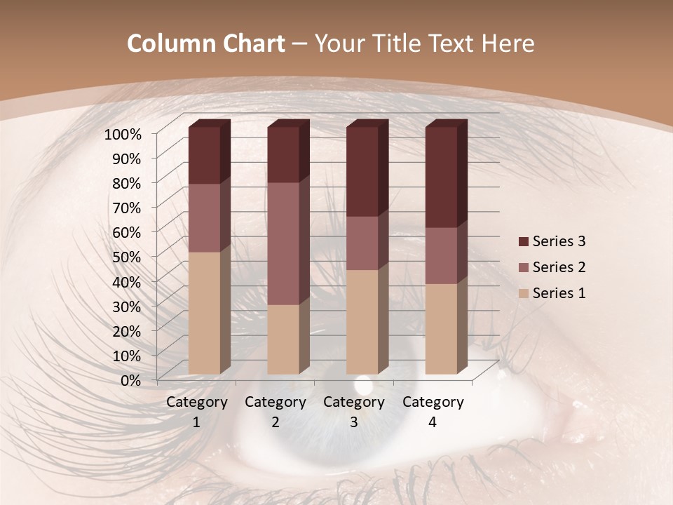 A Woman's Blue Eye With Long Lashes PowerPoint Template