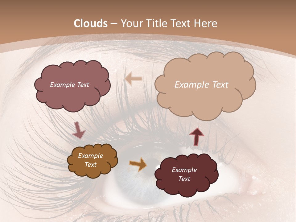 A Woman's Blue Eye With Long Lashes PowerPoint Template