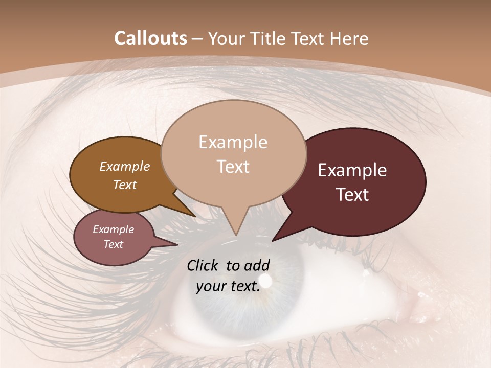 A Woman's Blue Eye With Long Lashes PowerPoint Template