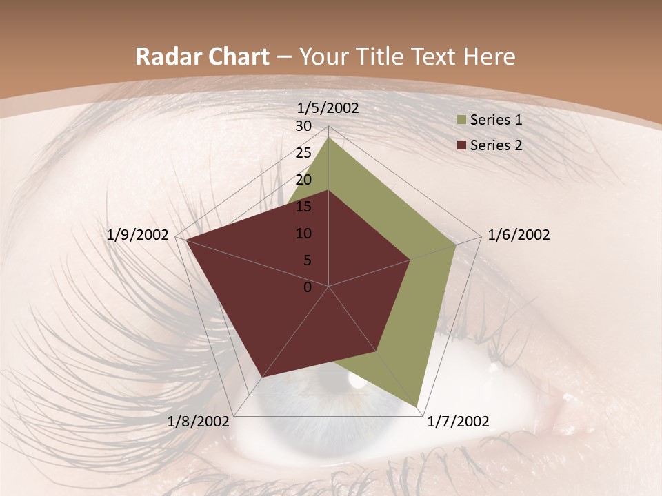 A Woman's Blue Eye With Long Lashes PowerPoint Template