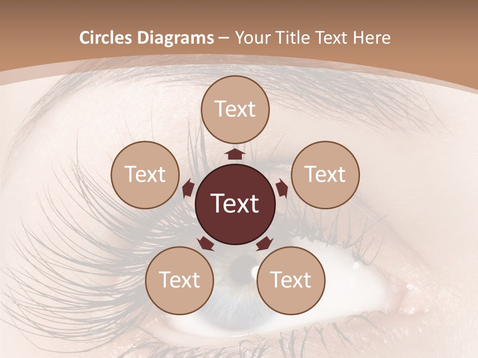 A Woman's Blue Eye With Long Lashes PowerPoint Template