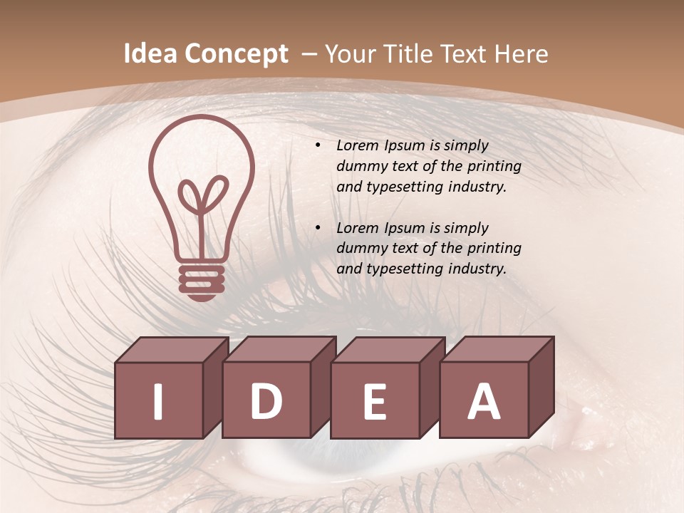 A Woman's Blue Eye With Long Lashes PowerPoint Template