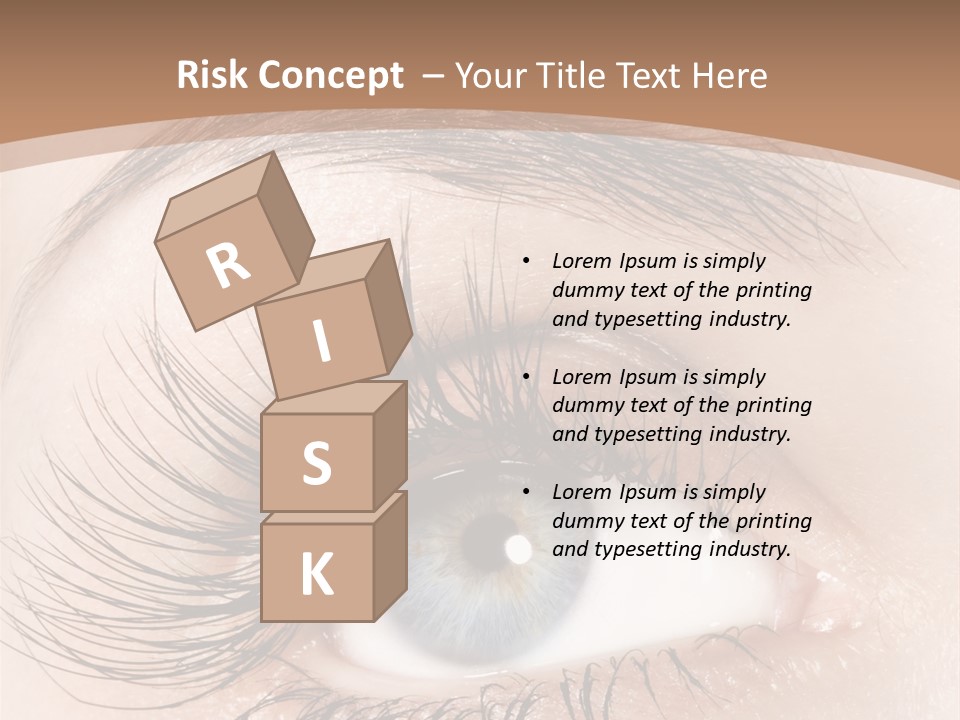 A Woman's Blue Eye With Long Lashes PowerPoint Template