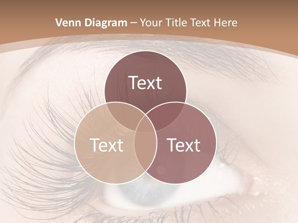 A Woman's Blue Eye With Long Lashes PowerPoint Template