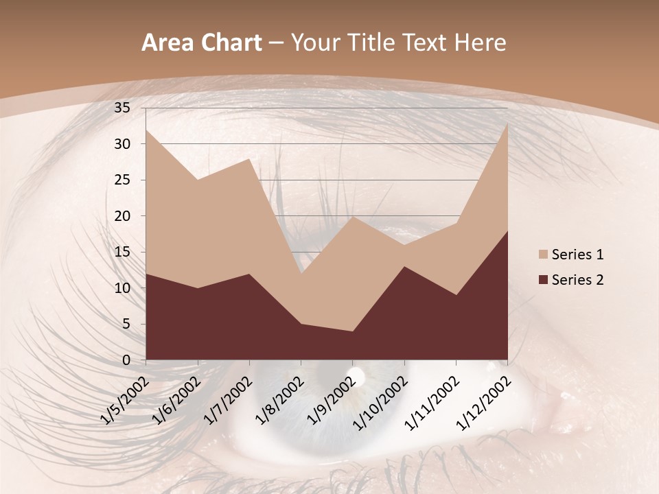 A Woman's Blue Eye With Long Lashes PowerPoint Template