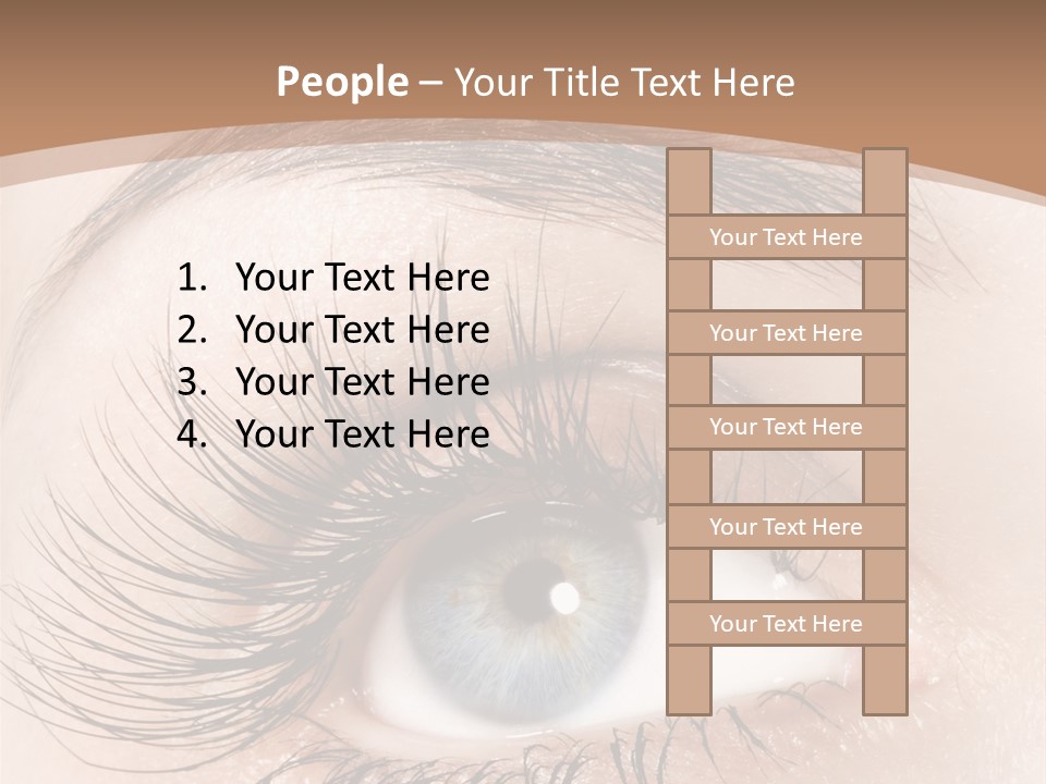 A Woman's Blue Eye With Long Lashes PowerPoint Template