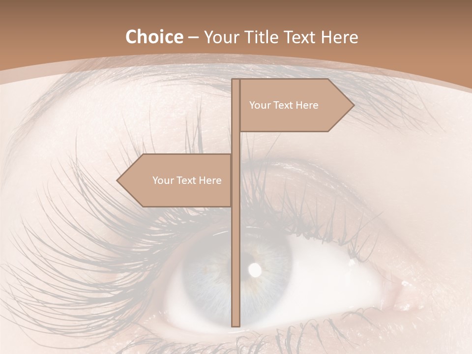 A Woman's Blue Eye With Long Lashes PowerPoint Template