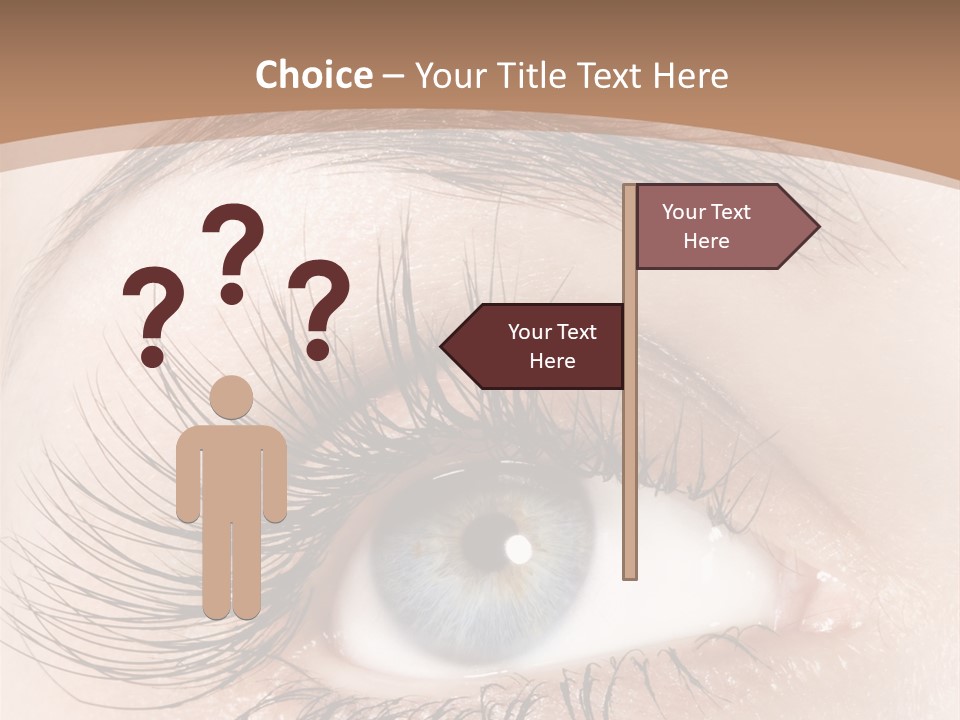 A Woman's Blue Eye With Long Lashes PowerPoint Template