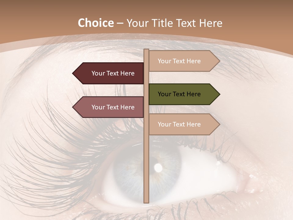 A Woman's Blue Eye With Long Lashes PowerPoint Template