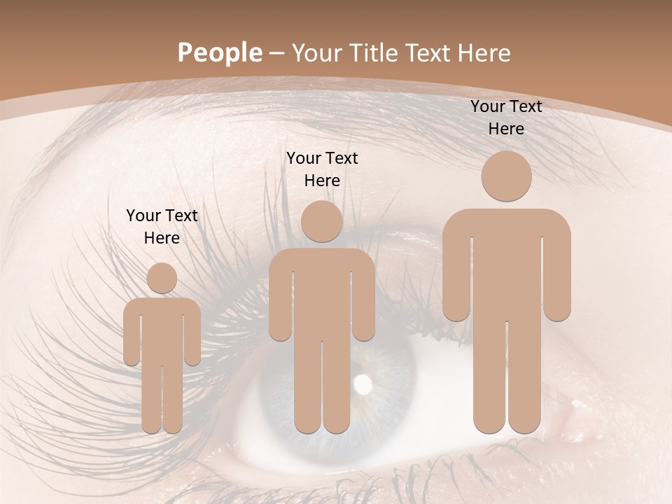 A Woman's Blue Eye With Long Lashes PowerPoint Template