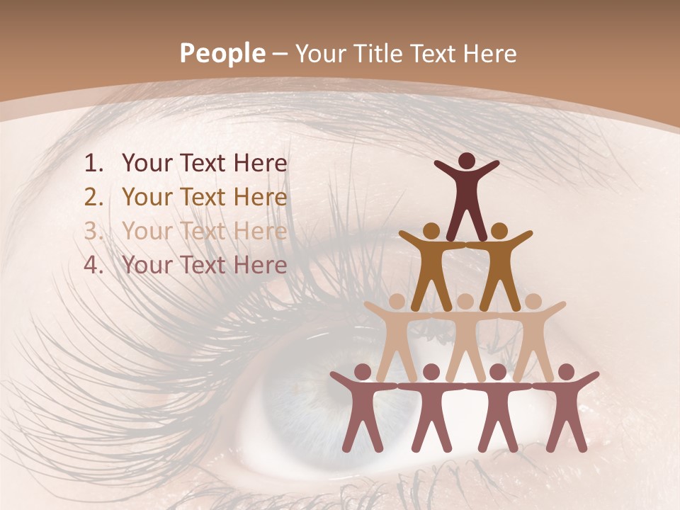A Woman's Blue Eye With Long Lashes PowerPoint Template