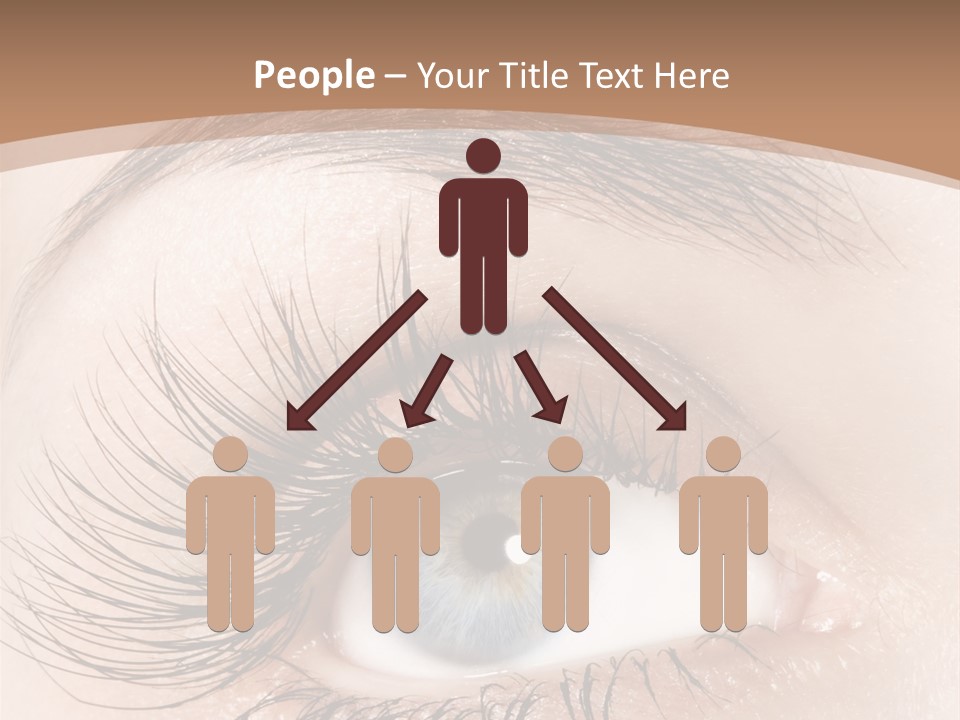 A Woman's Blue Eye With Long Lashes PowerPoint Template