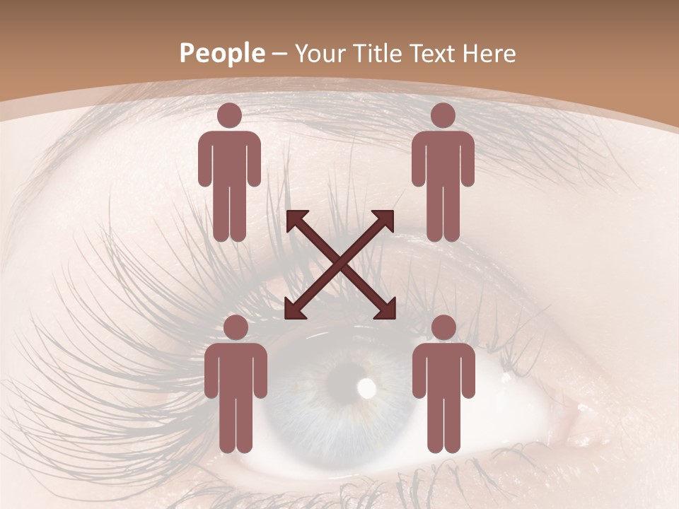A Woman's Blue Eye With Long Lashes PowerPoint Template