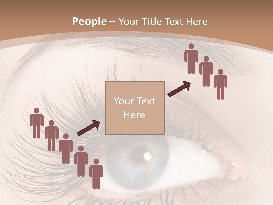 A Woman's Blue Eye With Long Lashes PowerPoint Template