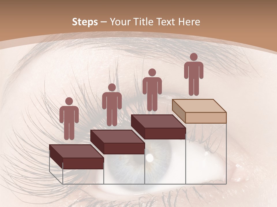 A Woman's Blue Eye With Long Lashes PowerPoint Template