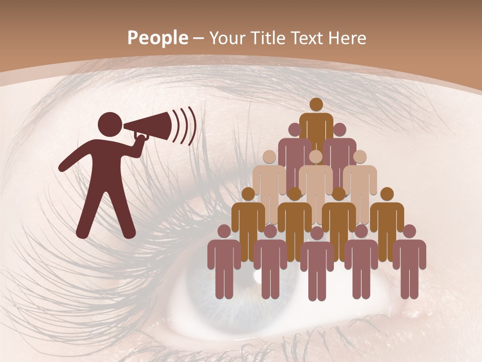 A Woman's Blue Eye With Long Lashes PowerPoint Template