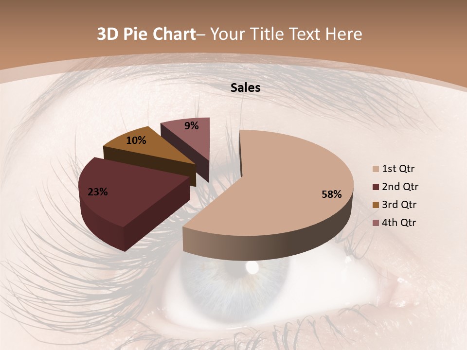 A Woman's Blue Eye With Long Lashes PowerPoint Template