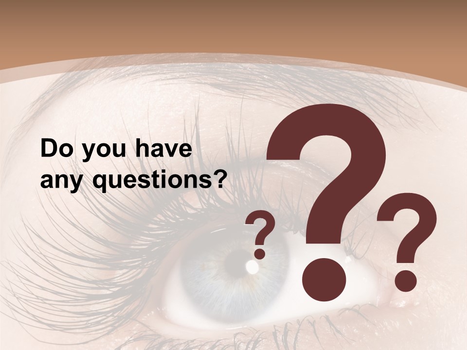 A Woman's Blue Eye With Long Lashes PowerPoint Template