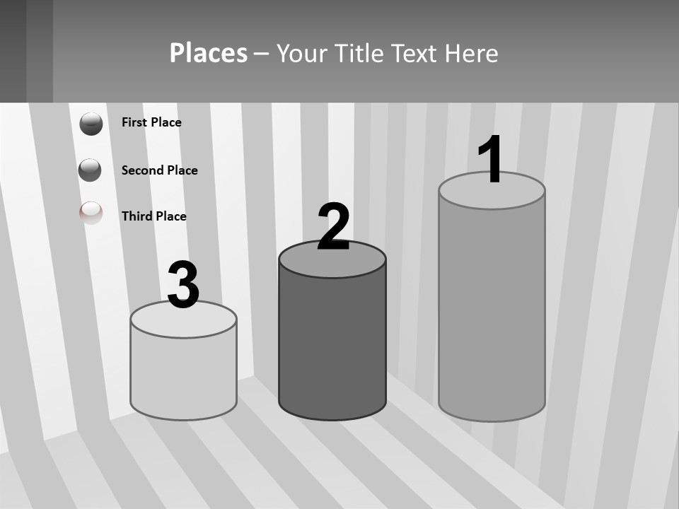 A Black And White Striped Room With A Door PowerPoint Template