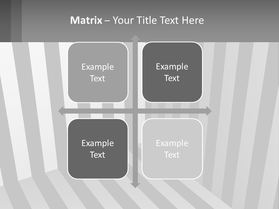 A Black And White Striped Room With A Door PowerPoint Template