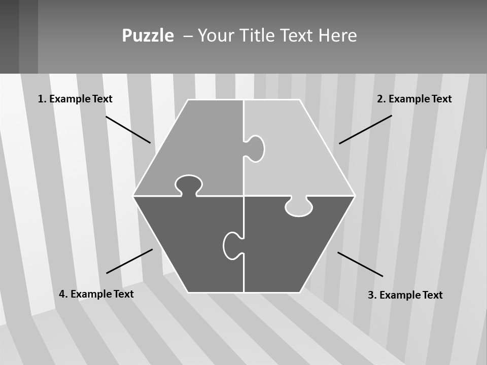 A Black And White Striped Room With A Door PowerPoint Template