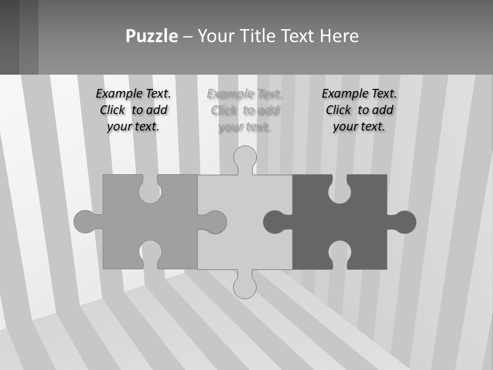 A Black And White Striped Room With A Door PowerPoint Template