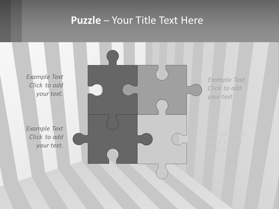 A Black And White Striped Room With A Door PowerPoint Template