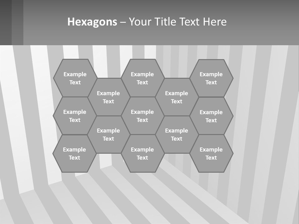 A Black And White Striped Room With A Door PowerPoint Template