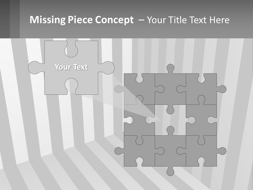 A Black And White Striped Room With A Door PowerPoint Template