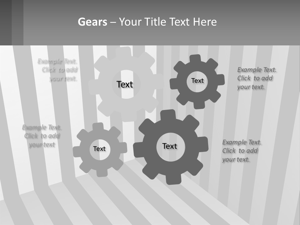 A Black And White Striped Room With A Door PowerPoint Template