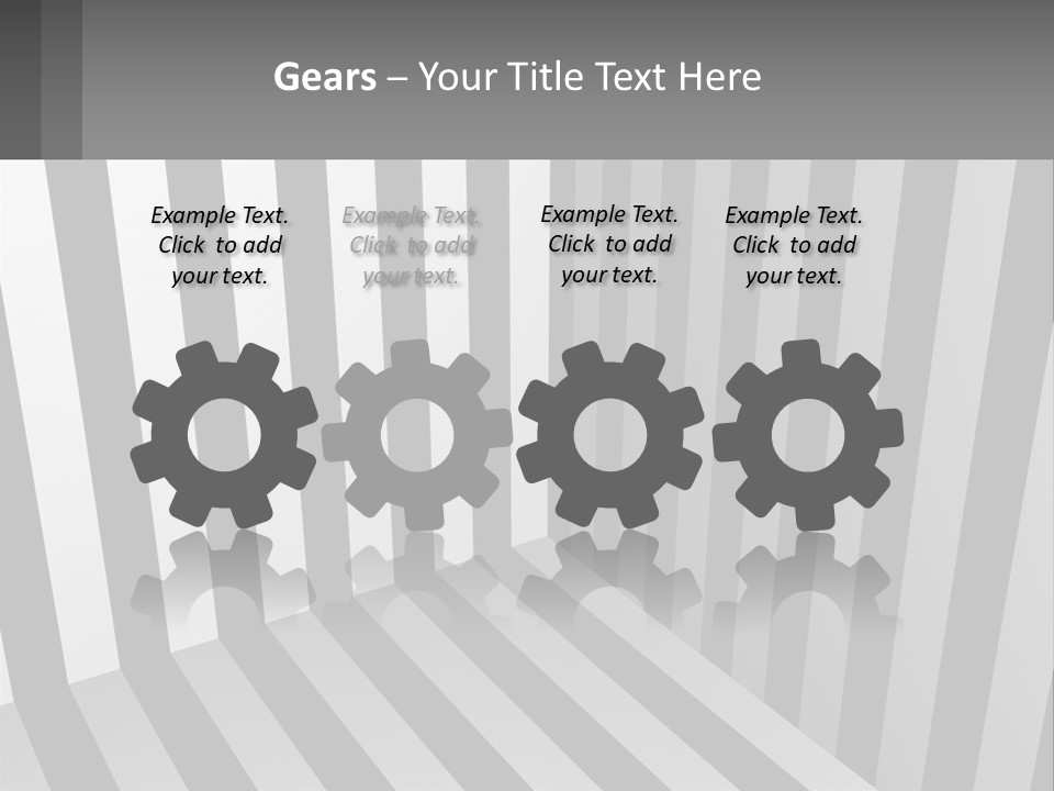 A Black And White Striped Room With A Door PowerPoint Template