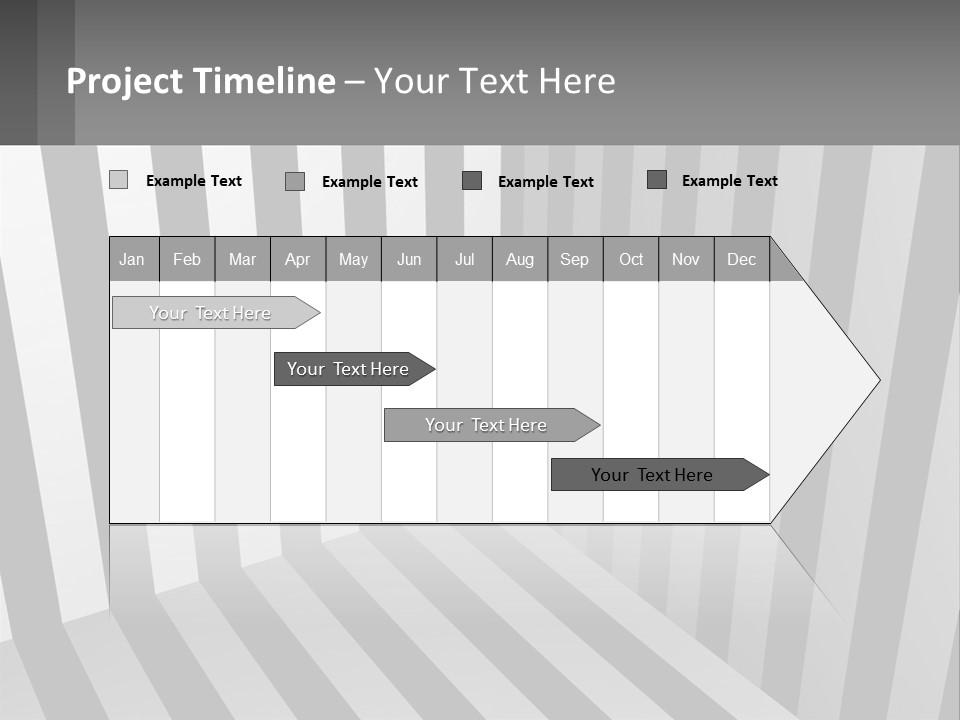 A Black And White Striped Room With A Door PowerPoint Template