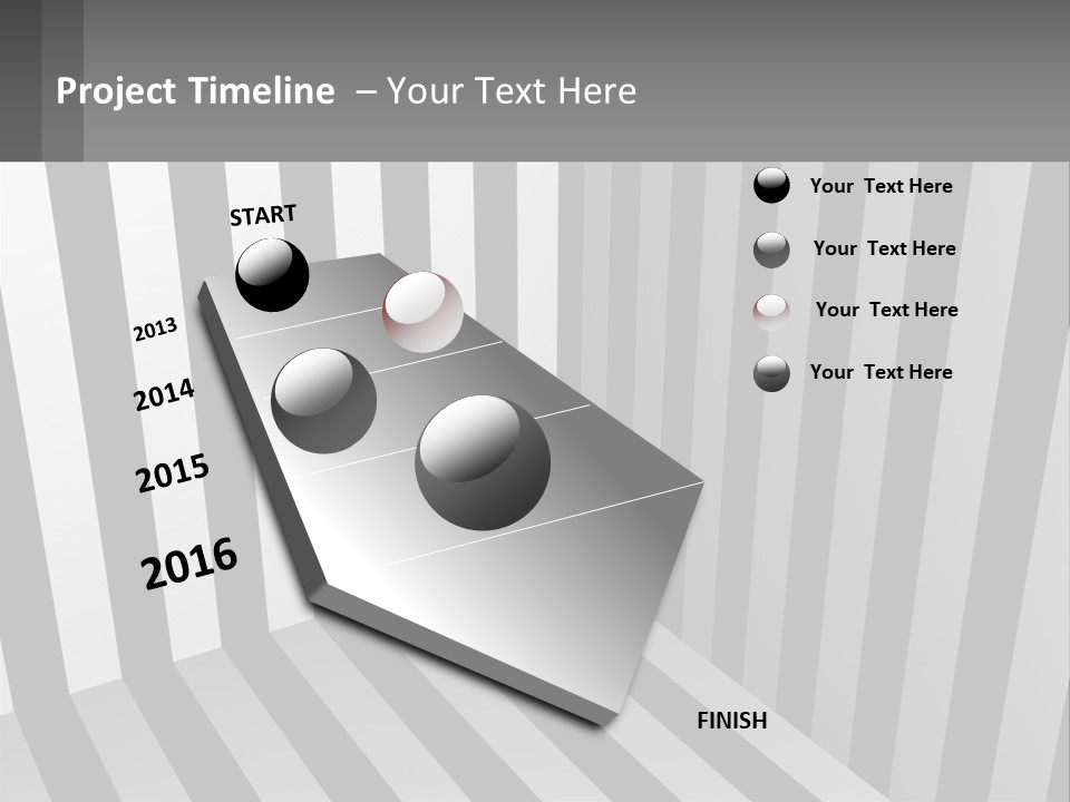 A Black And White Striped Room With A Door PowerPoint Template