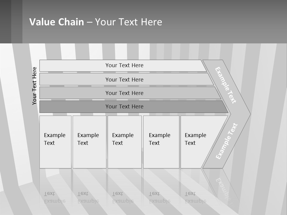 A Black And White Striped Room With A Door PowerPoint Template