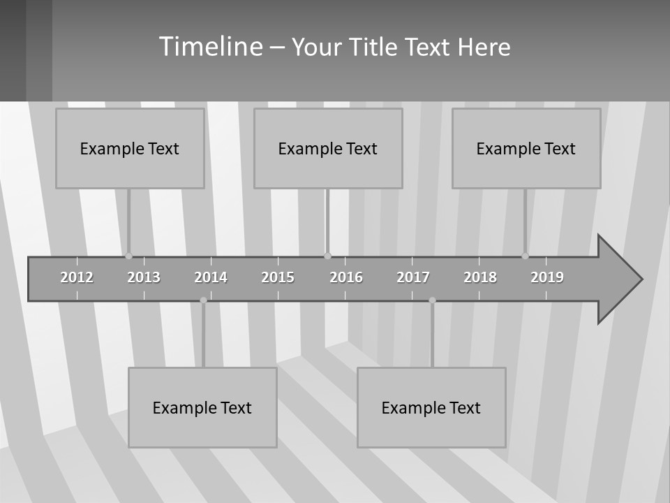 A Black And White Striped Room With A Door PowerPoint Template