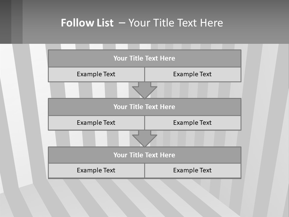 A Black And White Striped Room With A Door PowerPoint Template