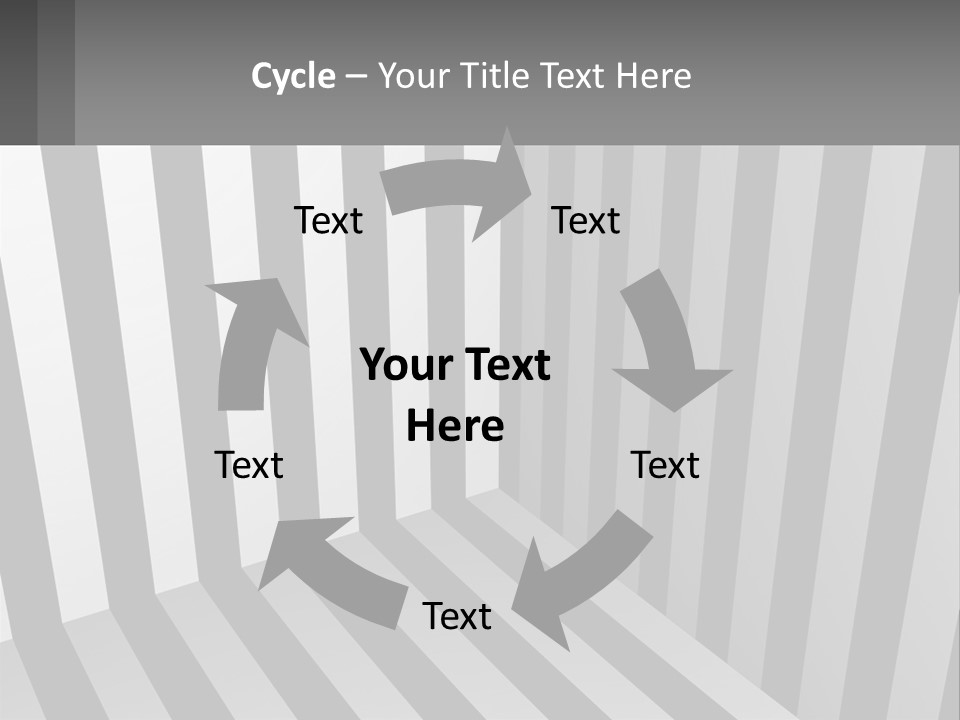 A Black And White Striped Room With A Door PowerPoint Template
