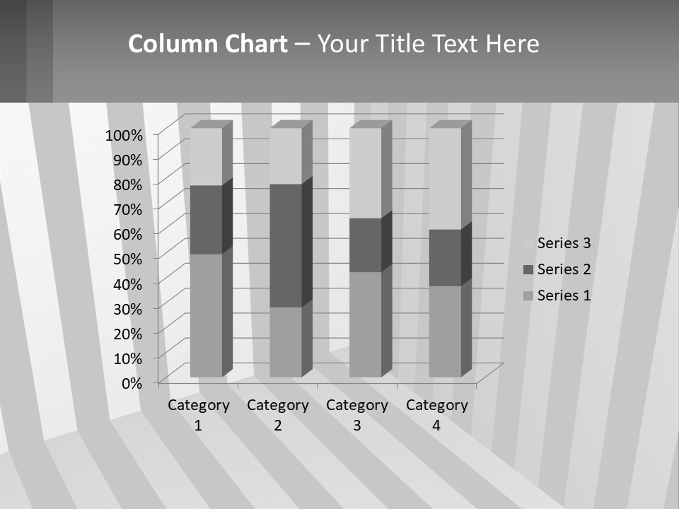 A Black And White Striped Room With A Door PowerPoint Template