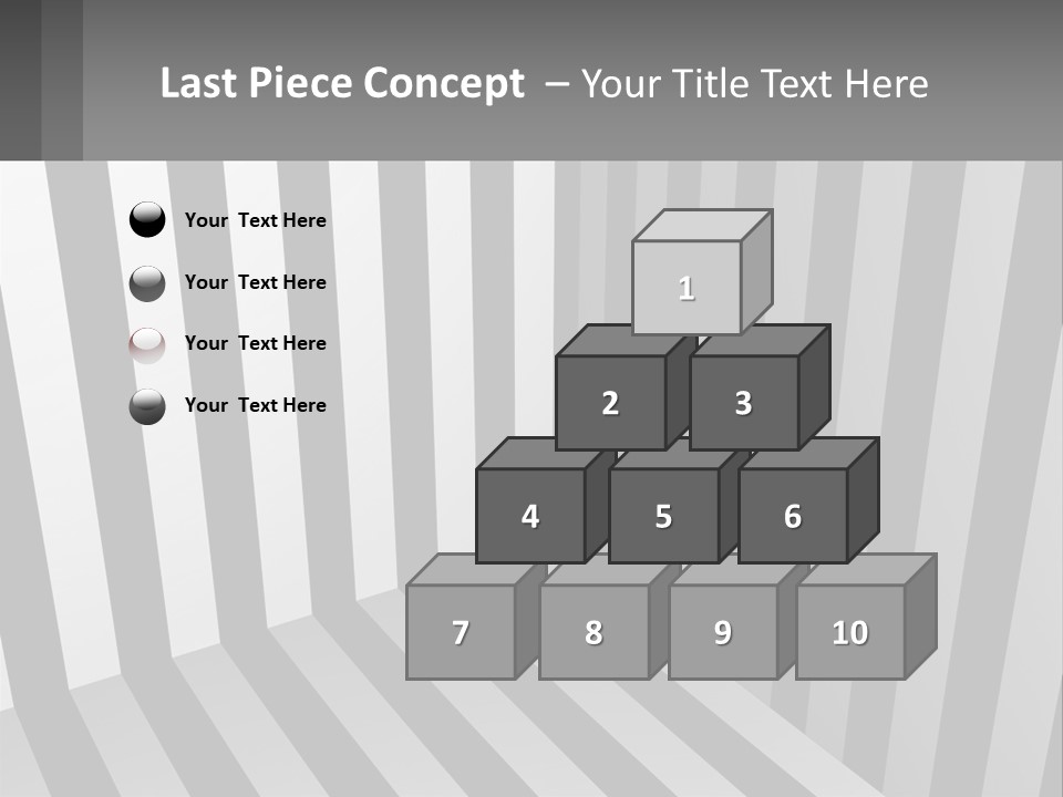 A Black And White Striped Room With A Door PowerPoint Template