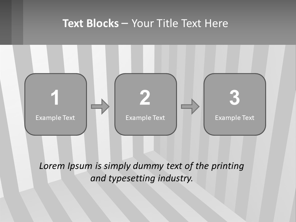 A Black And White Striped Room With A Door PowerPoint Template