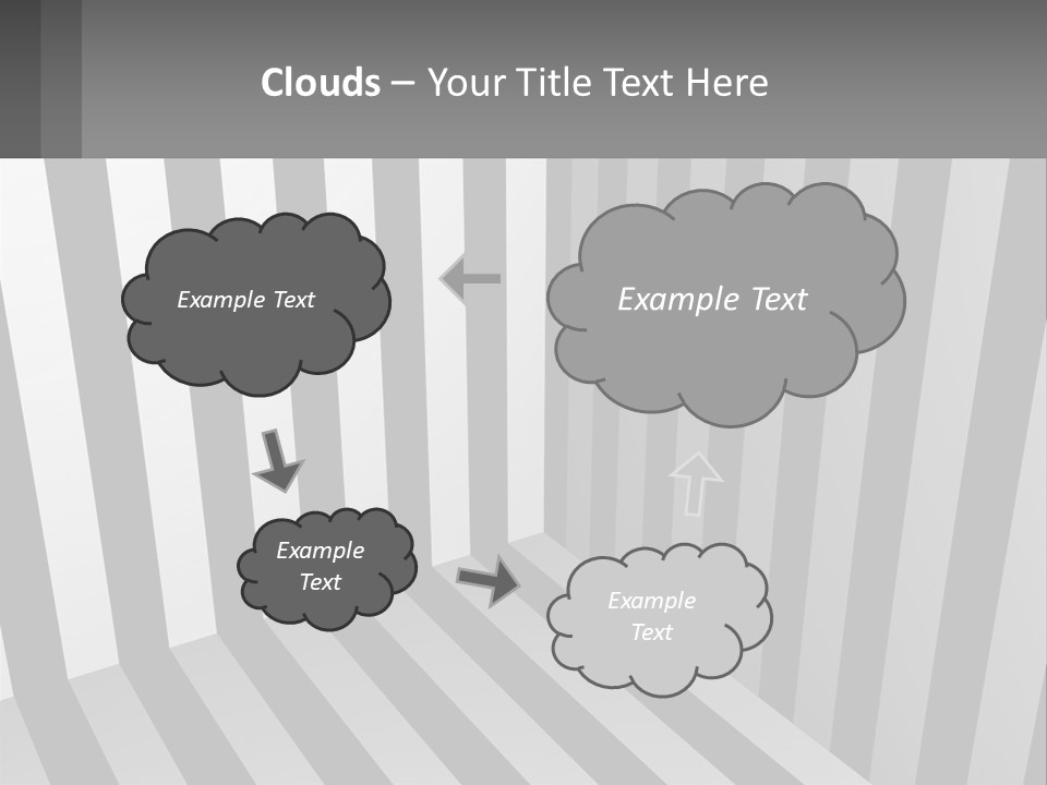 A Black And White Striped Room With A Door PowerPoint Template