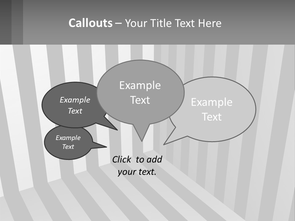 A Black And White Striped Room With A Door PowerPoint Template