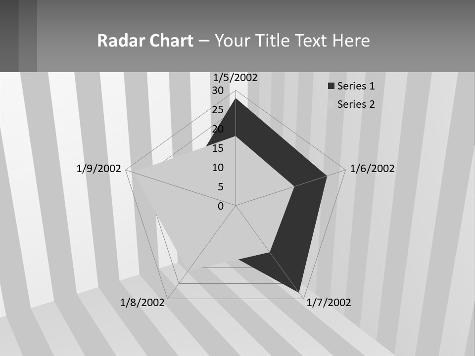 A Black And White Striped Room With A Door PowerPoint Template