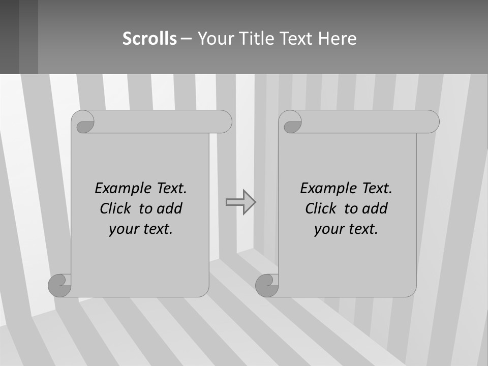 A Black And White Striped Room With A Door PowerPoint Template